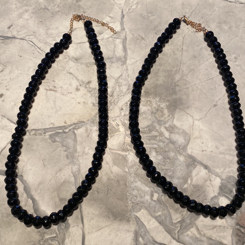 Double Strand Black Beaded Necklace by Erin McDermott - Picture 3 of 8